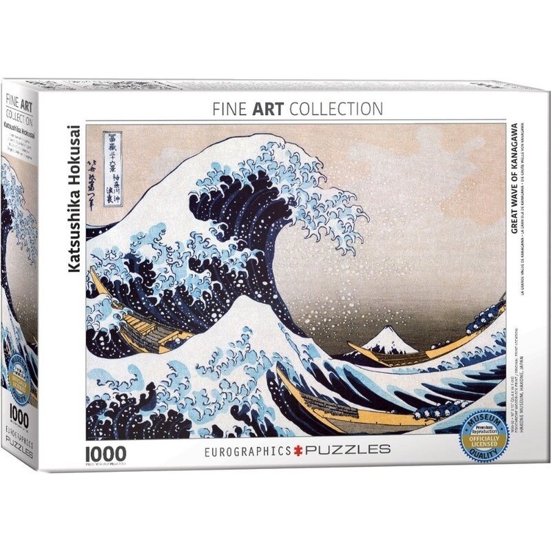 Puzzle 1000 piese, Marele Val din Kanagawa de Katsushika Hokusai