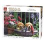 Puzzle 1000 piese Puppies Drinking Water - 1