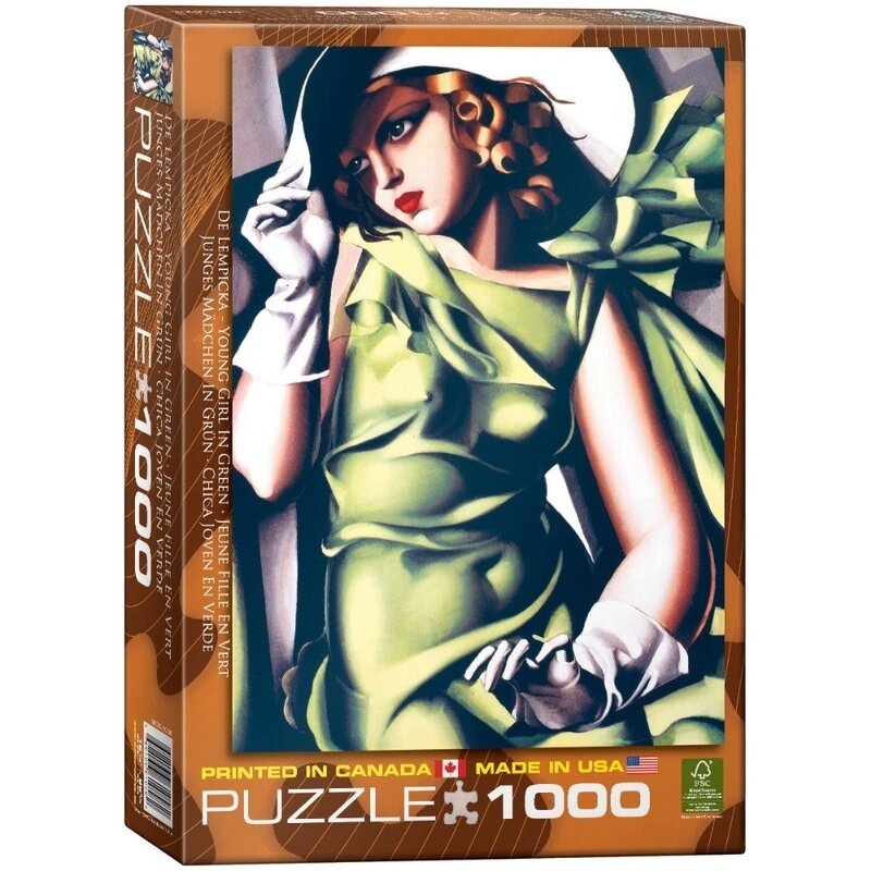 Puzzle 1000 piese Young Girl in Green, Tamara de Lempicka