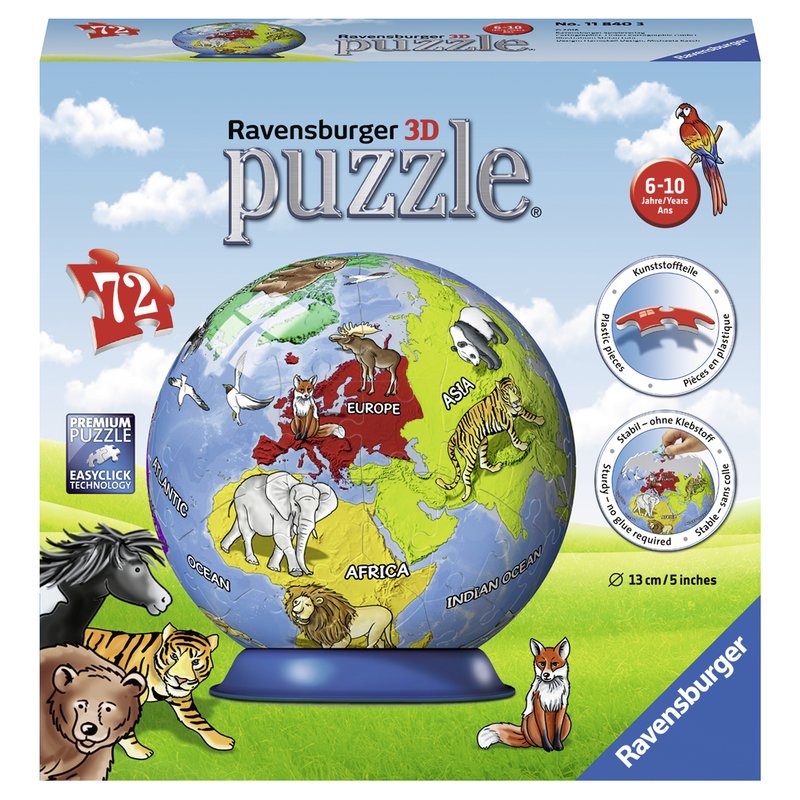 Ravensburger - puzzle 3d glob, 72 piese