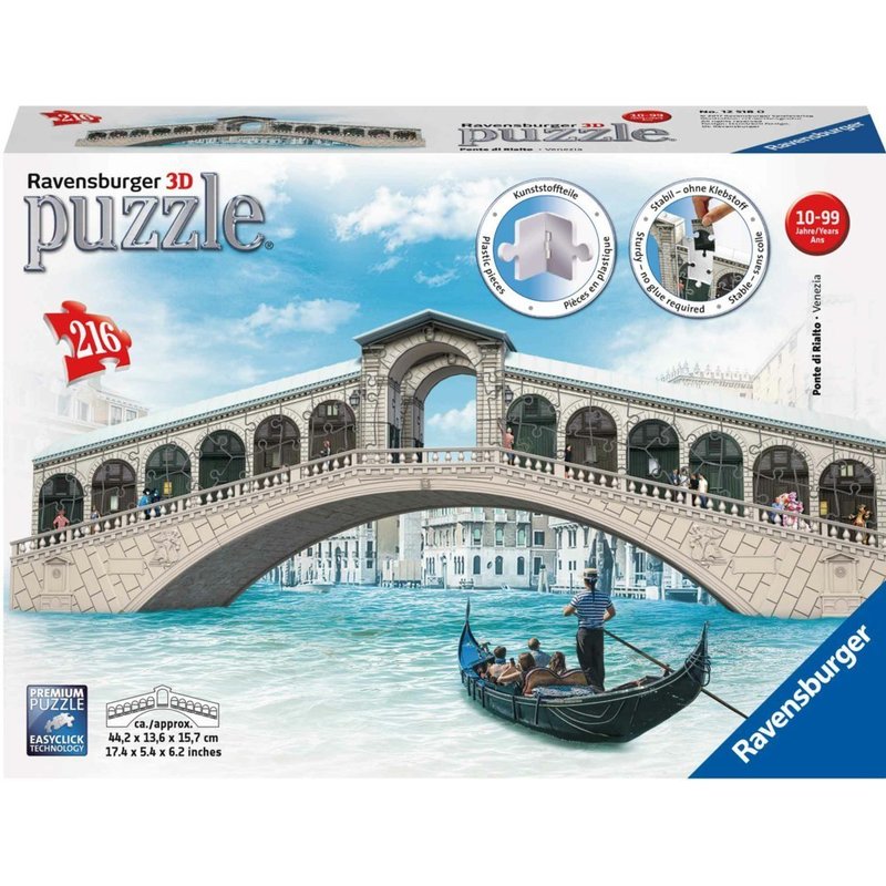 Ravensburger - Puzzle 3D Podul Rialto, 216 piese