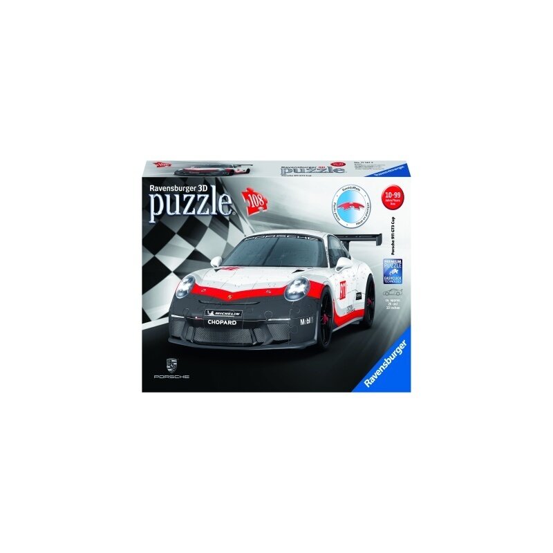 Ravensburger - PUZZLE 3D PORCSHE GT3 CUP, 108 PIESE