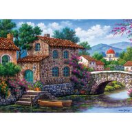 Puzzle 500 piese - Canal With Flowers-Arturo Zarraga