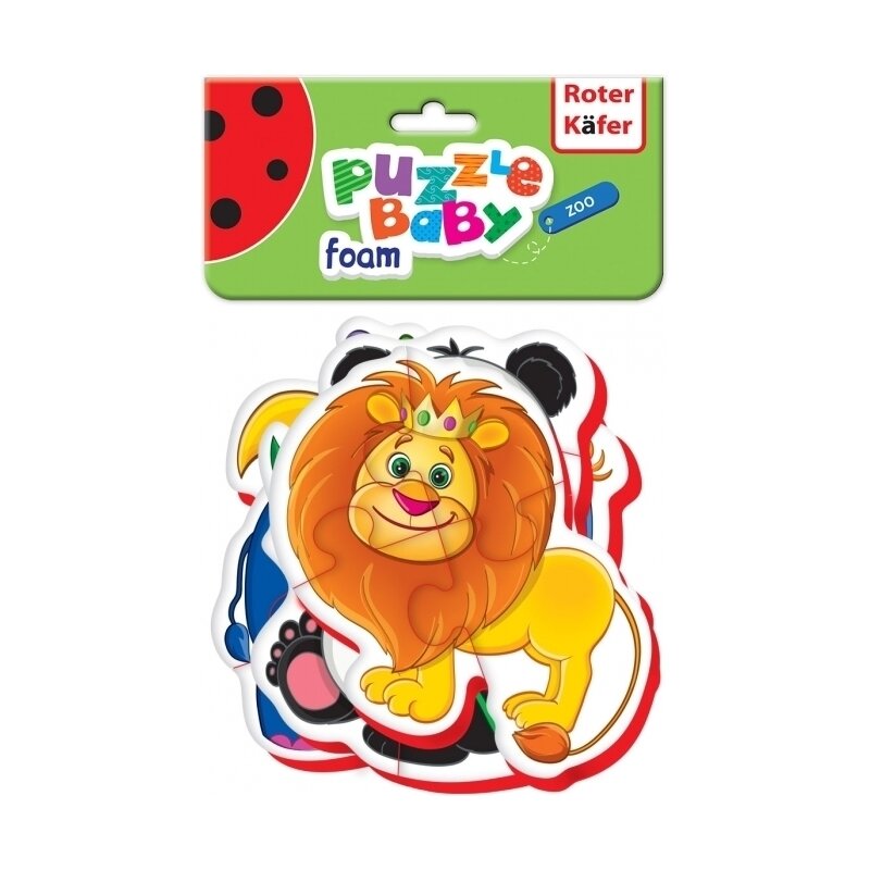 Roter Kafer - Puzzle Bebe Animale de la Zoo, 18 piese RK1102-04