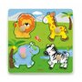 Viga - Puzzle din lemn Animale salbatice , Puzzle Copii , Cu manere, piese 4 - 3