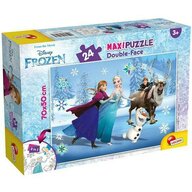Lisciani - Puzzle personaje Frozen la patinoar Maxi, Cu desen de colorat Puzzle Copii, piese 24