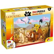 Lisciani - Puzzle personaje Regele Leu Maxi, Cu desen de colorat Puzzle Copii, piese 24