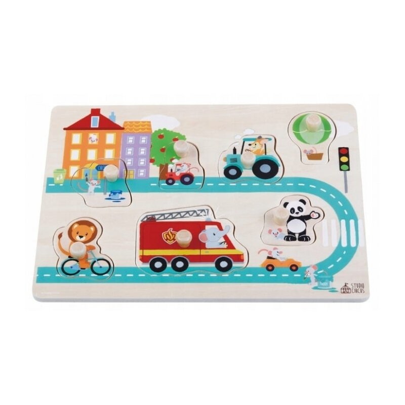 Sun baby - puzzle din lemn cu 7 elemente 061 street