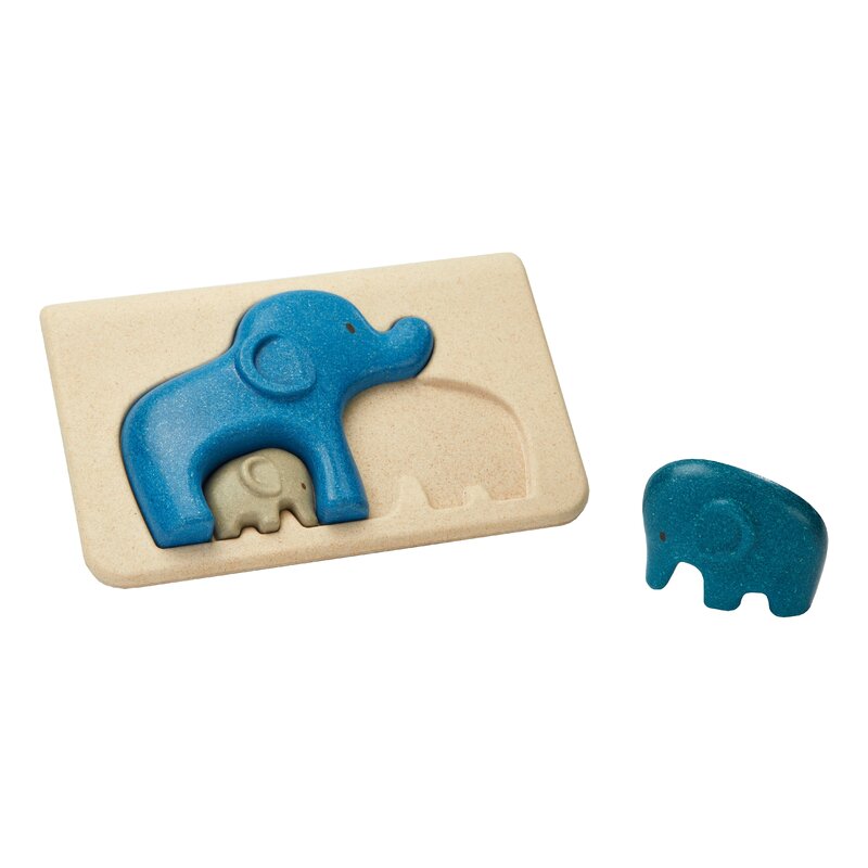 Plan toys - Puzzle din lemn cu elefanti