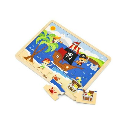 Viga - Puzzle din lemn Pirati , Puzzle Copii, piese 16