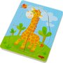 Haba - Puzzle din lemn Animale salbatice , Puzzle Copii , In straturi, piese 10 - 2