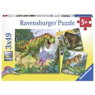 Ravensburger - Puzzle Dinozauri, 3x49 piese
