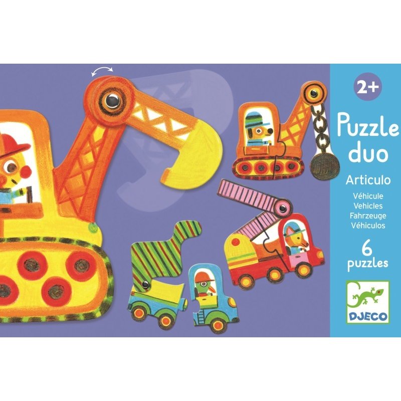 Djeco – Puzzle duo mobil vehicule Jucarii & Cadouri