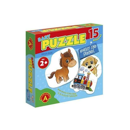 Alexander Toys - Puzzle educativ Calutul si prietenii , Puzzle Copii , Mega Box, 15 imagini
