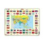Puzzle maxi Asia cu steaguri (limba engleza), orientare tip vedere, 70 de piese, Larsen - 1