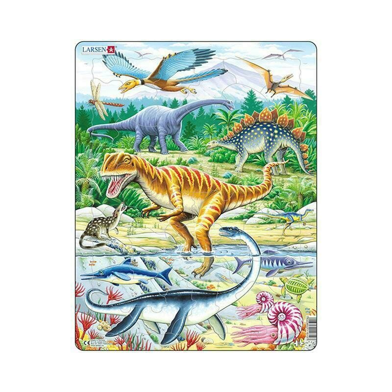Larsen - Puzzle maxi Dinozauri orientare tip portret 35 de piese