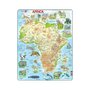 Larsen - Puzzle maxi Harta Africii cu animale, orientare tip portret, 63 de piese,  - 1