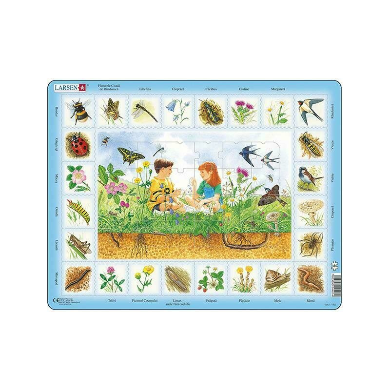 Larsen - Puzzle educativ La campie , Puzzle Copii , Maxi, Orientare tip vedere, In romana, piese 48