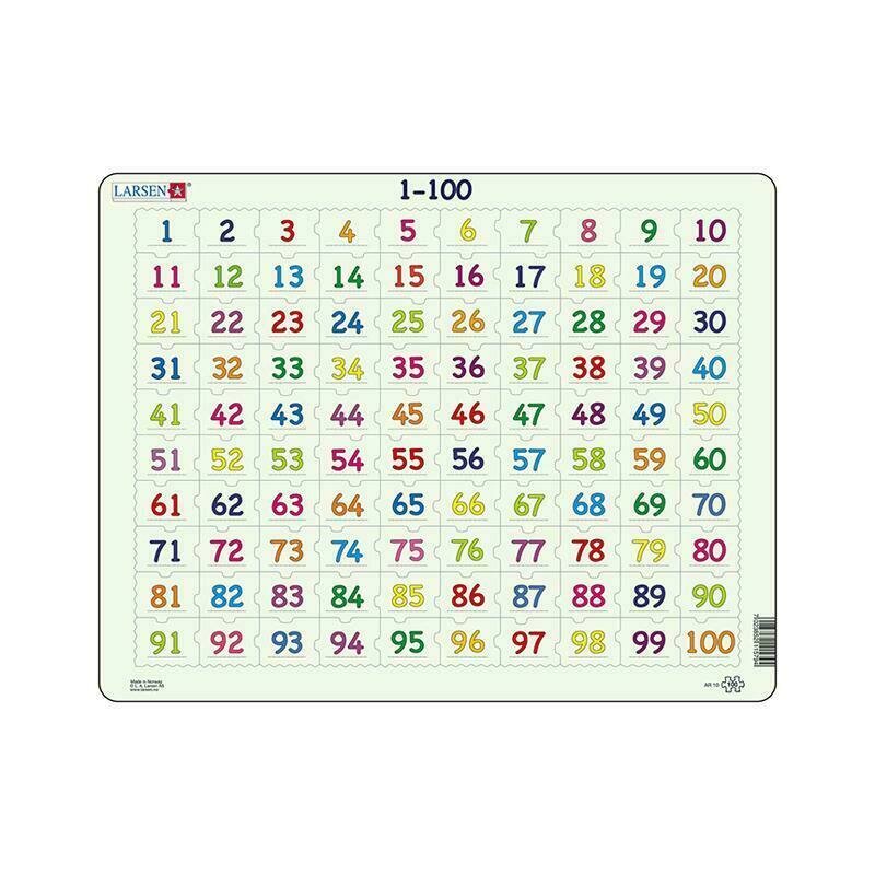 Larsen - puzzle maxi numerele de la 1 la 100, orientare tip vedere, 100 de piese,