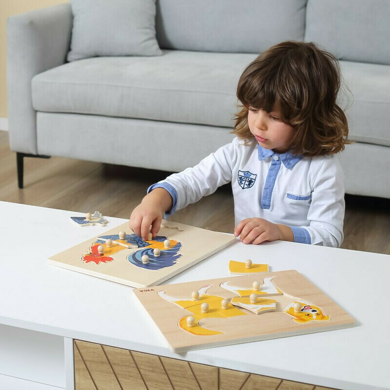 Viga - puzzle montessori, leu,