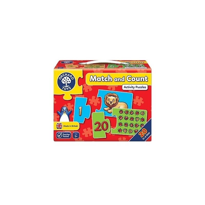 numerele de la 1 la 20 in franceza Orchard toys - Puzzle Potriveste si numara de la 1 la 20