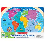 THE LEARNING JOURNEY - Puzzle educativ Sa invatam continentele si oceanele Puzzle Copii, piese 22