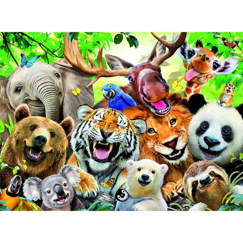 Puzzle Selfie Cu Animale Exotice, 300 Piese