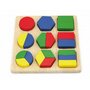 Viga - Puzzle din lemn Sortator cu forme geometrice si fractii , Puzzle Copii, piese 18 - 4