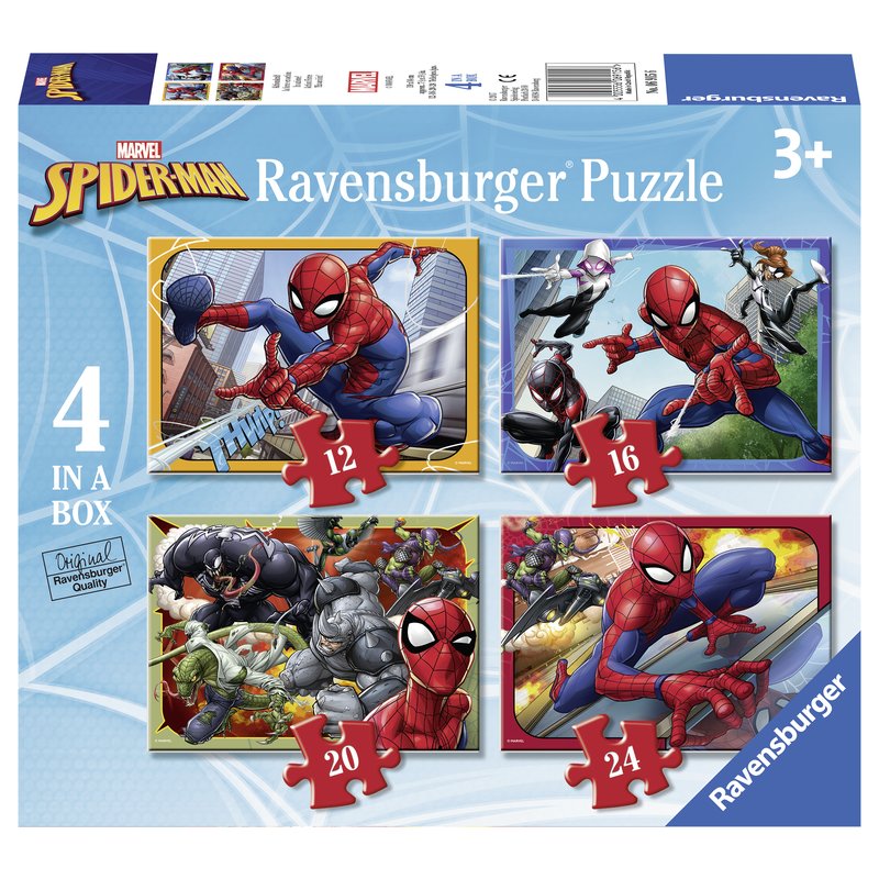 Ravensburger - Puzzle Spiderman, 12/16/20/24 piese