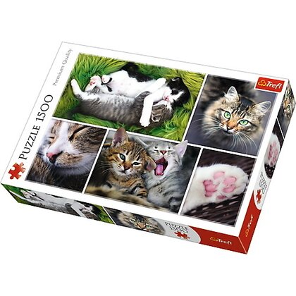 Trefl - Puzzle animale Viata pisicilor , Puzzle Copii, piese 1500