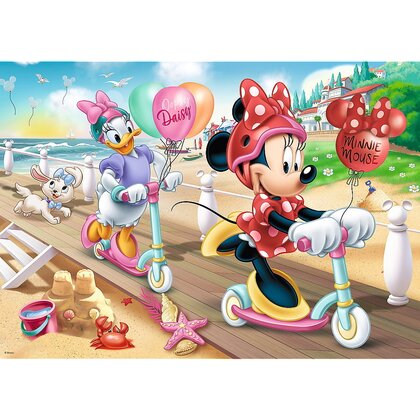 Trefl - Puzzle personaje Minnie distractie la plaja , Puzzle Copii, piese 200