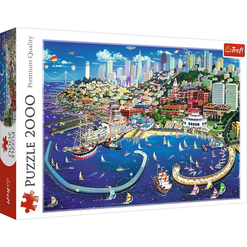 Trefl - puzzle peisaje golful din san francisco , puzzle copii, piese 2000