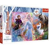 Trefl - Puzzle personaje Frozen 2 O zi plina de aventuri , Puzzle Copii , Maxi, piese 24, Multicolor