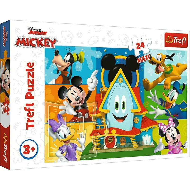 Puzzle trefl 24 maxi mickey mouse casa prietenilor amuzanti