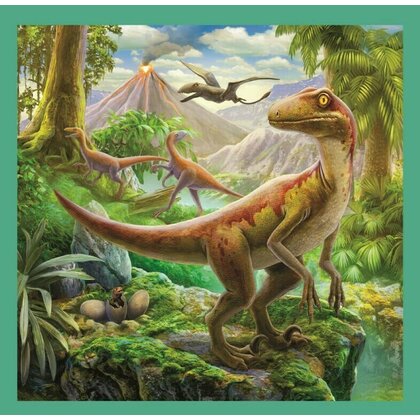 Trefl - Puzzle animale Lumea extraordinara a dinozaurilor , Puzzle Copii , 3 in 1, piese 103