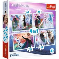 Trefl - PUZZLE  4IN1 FROZEN - MAGIA DIN PADURE
