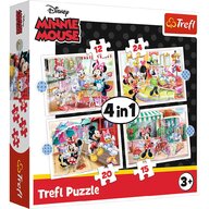 Trefl - Puzzle personaje Minnie Mouse si prietenii ei , Puzzle Copii ,  4 in 1, piese 71