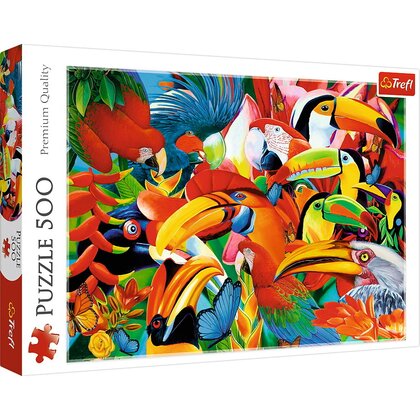 Trefl - Puzzle animale Pasari colorate , Puzzle Copii, piese 500