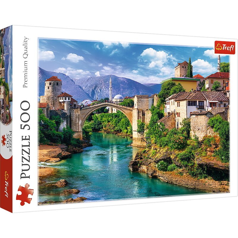 Trefl - Puzzle peisaje Pod vechi mostar Bosnia , Puzzle Copii, piese 500