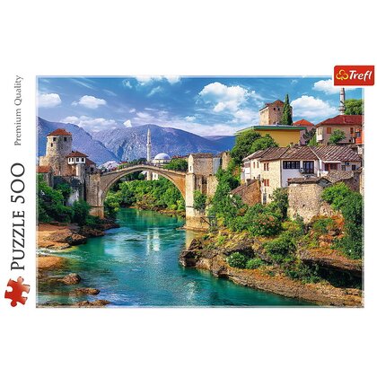 Trefl - Puzzle peisaje Pod vechi mostar Bosnia , Puzzle Copii, piese 500