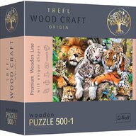 Trefl - PUZZLE  DIN LEMN 500+1 PIESE FELINELE DIN JUNGLA