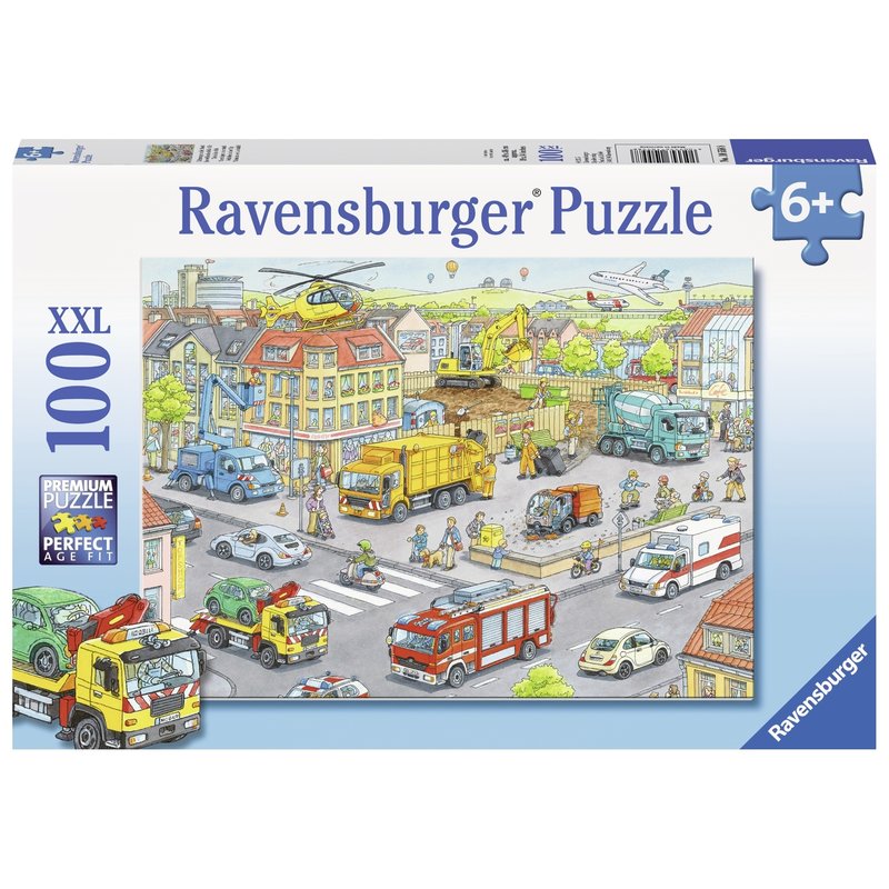 Ravensburger - Puzzle Utilaje in oras, 100 piese