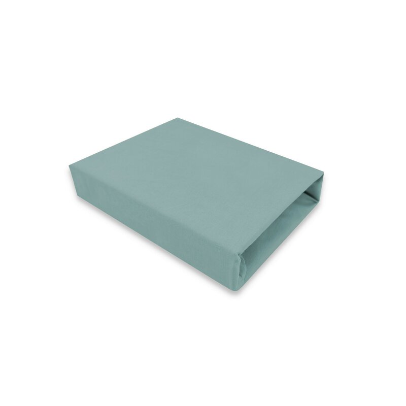 Qmini - Cearceaf cu elastic pentru patut leagan sau patut co-sleeper, Dimensiune 90x40 cm, Din bumbac certificat Oeko Tex Standard 100, Dark Mint