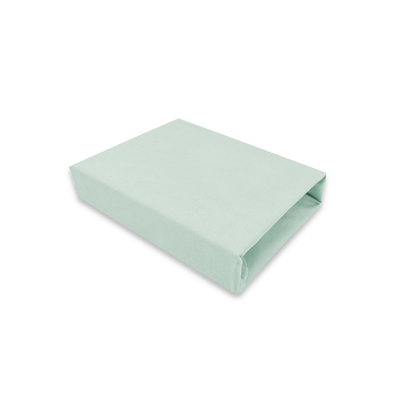 Qmini - Cearceaf cu elastic pentru patut leagan sau patut co-sleeper, Dimensiune 90x40 cm, Din bumbac jersey, Material certificat Oeko Tex Standard 100, Cold Mint