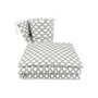 Qmini - Lenjerie patut 3 piese, Cu protectie laterala, Din bumbac certificat Oeko Tex Standard 100, Pentru patut 120x60 cm, Clouds Grey - 1