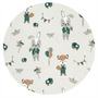 Qmini - Lenjerie patut 3 piese, Cu protectie laterala, Din bumbac certificat Oeko Tex Standard 100, Pentru patut 120x60 cm, Fox and Rabbit, Beige - 3
