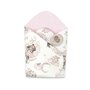 Qmini - Paturica de infasat cu doua fete, Cu multiple utilizari, Cu inchidere arici velcro, Dimensiune 75x75 cm, Din bumbac certificat Oeko Tex Standard 100, Teddy Bear and Friends Pink - 1