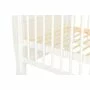 Patut din lemn bebe, 120x60 cm, Cu sertar, Cu sina speciala pentru dentitie, Multifunctional,  EN716-1, EN716-2, Alb, Qmini, Julia - 12