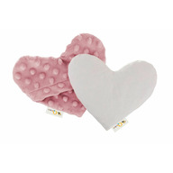 Qmini - Pernuta anticolici umpluta cu samburi de cirese, Cu doua fete, In forma de inima, Minky Retro Pink