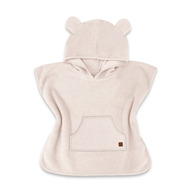 Qmini - Poncho baie, Cu gluga, buzunar si urechi, Materiale certificate Oeko Tex Standard 100, 1 - 4 ani, Beige Pink